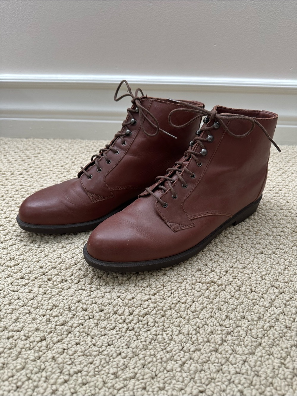 Vintage Rockport Brown Leather Lace-Up Ankle Boots